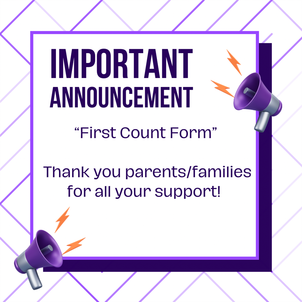 Important Announcment - First Count Form